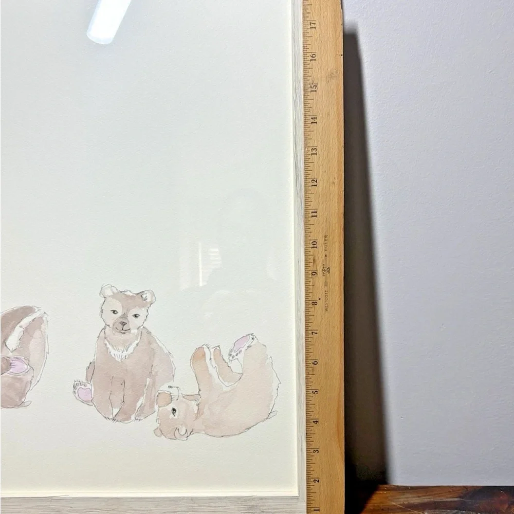 Restoration Hardware Baby & Child  Watercolor Animal print framed art wall decor